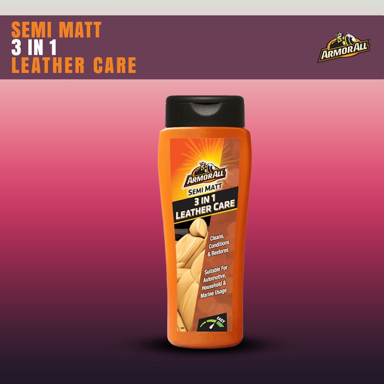 

armorall semi matt 3 ln 1 leather care suitable for automotive house hold & marine use - 250 ml