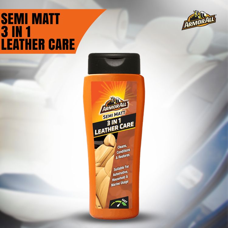 

armorall semi matt 3 ln 1 leather care suitable for automotive house hold & marine use - 250 ml